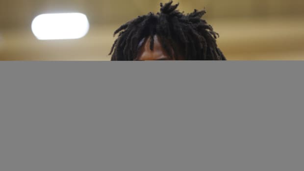 Dec 8, 2022; Scottsdale, AZ, USA; Cardinal Hayes Cardinals guard Ian Jackson (11) against the Duncanville High School Panthers during the HoopHall West basketball tournament at Chaparral High School. Mandatory Credit: Mark J. Rebilas-USA TODAY Sports  